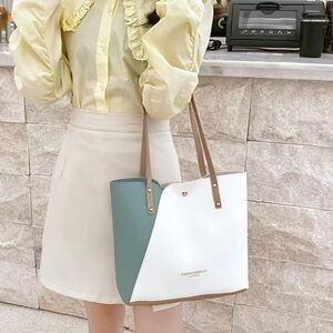 NWT Modern Pastel Colorblock Vegan Tote